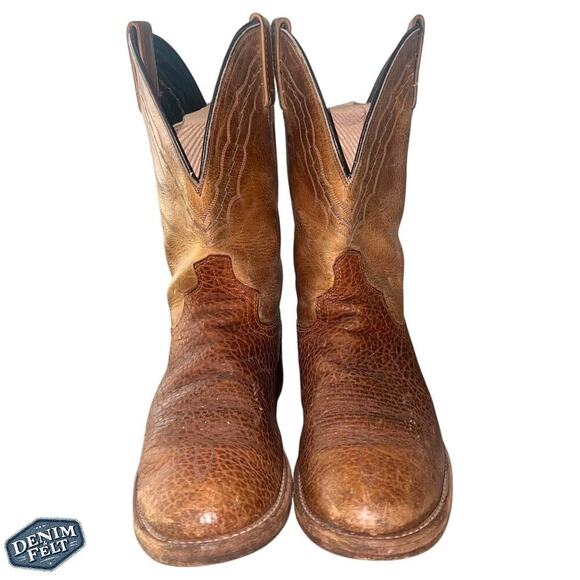 Dan Post Men’s Camel Brown Leather Western Cowboy Boots!!